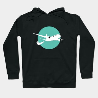 Great Airplane Boeing Design with Blue background Hoodie